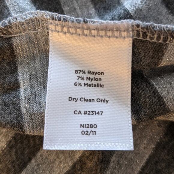 Talbots Gray Stripe Sleeveless Top Scoop Neck Workwear Casual Classic S - Picture 8 of 9